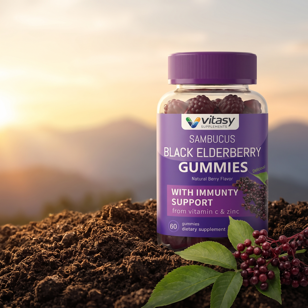 Vitasy Sambucus Elderberry Immune Gummies supplement facts