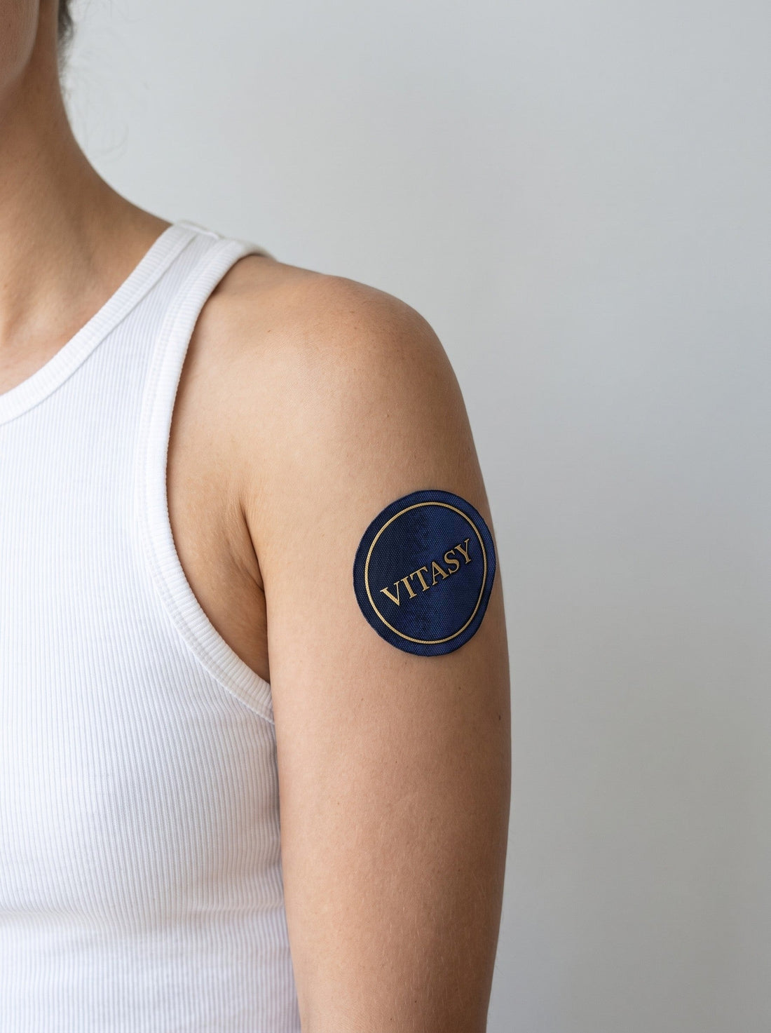 Upper arm with a Vitasy patch