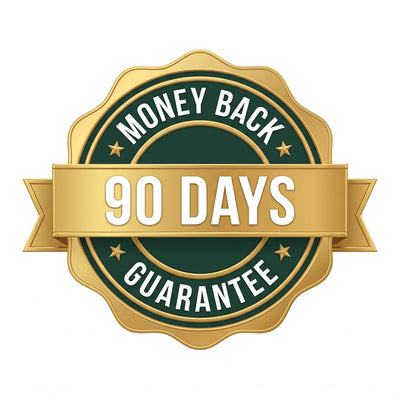 90-day money-back guarantee seal