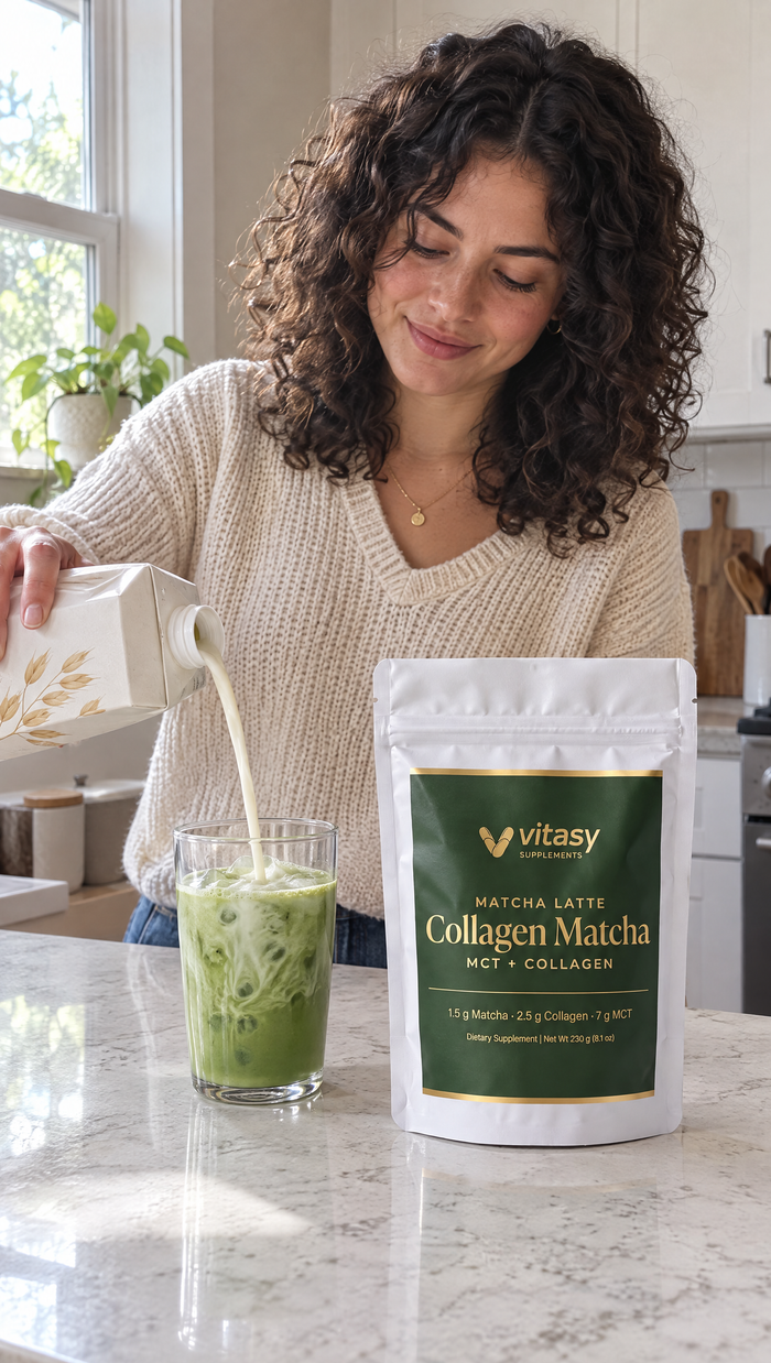Collagen Matcha latte moment at home