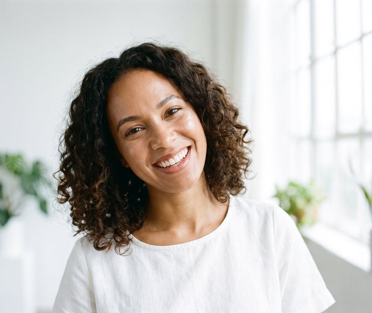 Smiling woman in soft daylight