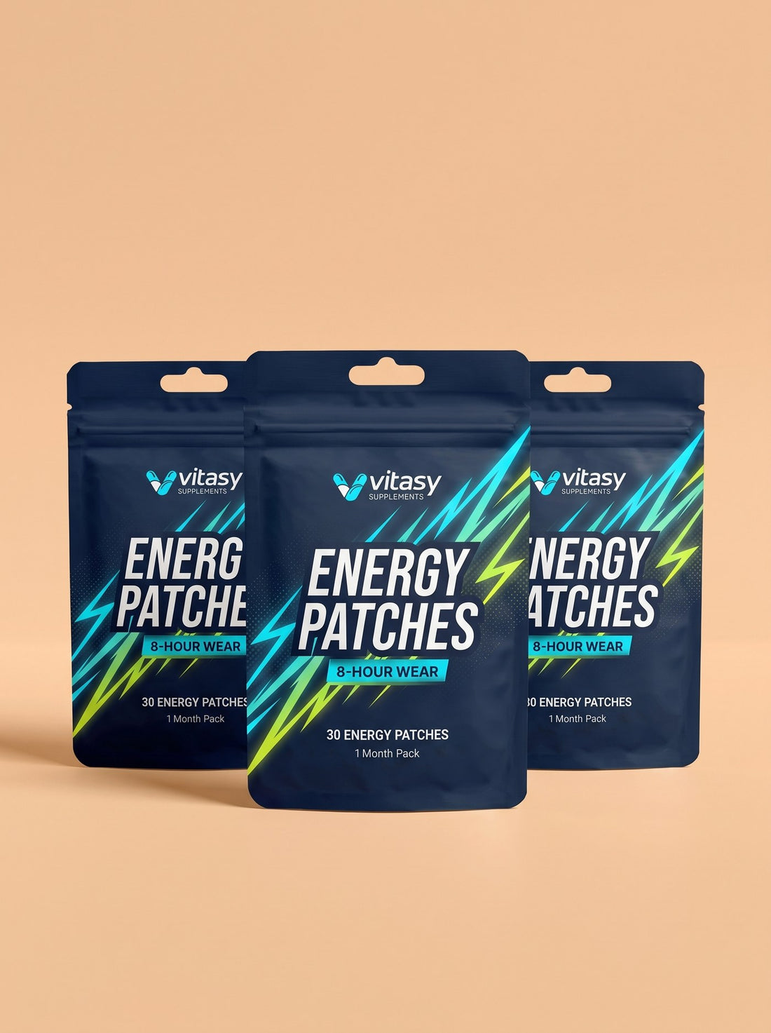 Three pouches of Vitasy Energy Patches