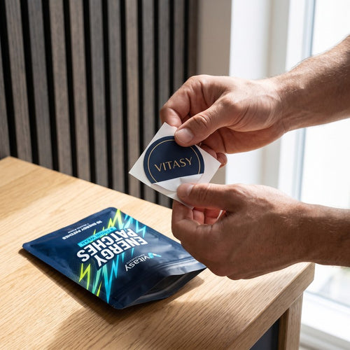 Man taking a patch from the Vitasy pouch