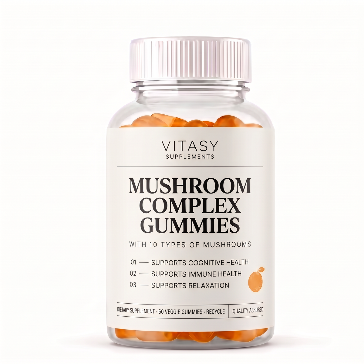 Mushroom Gummies for Sharper Focus and Memory - Fruiting Body Extracts, Never Mycelium - 250mg 10:1 Blend Per Serving
