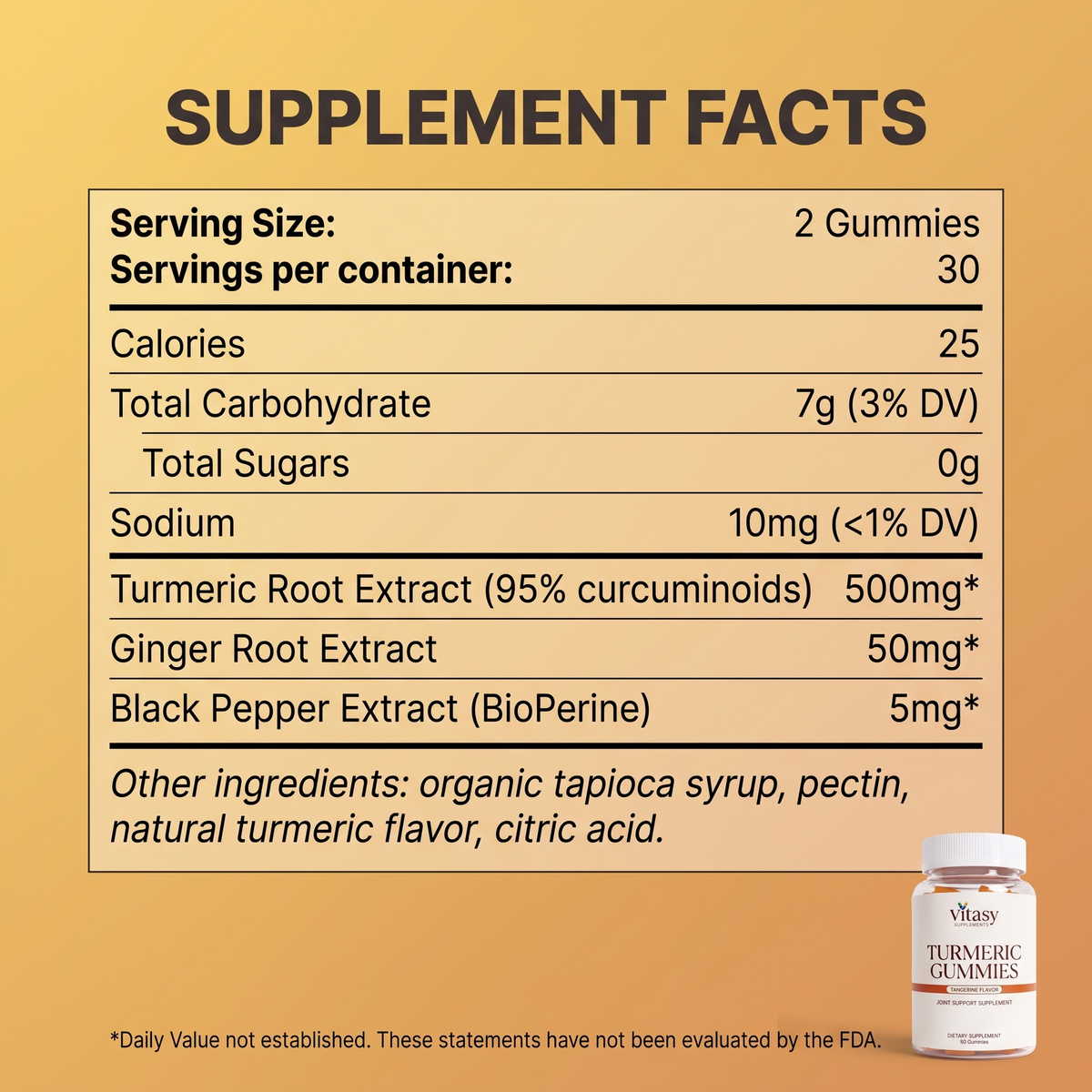 Turmeric Gummies v9 - Supplement facts
