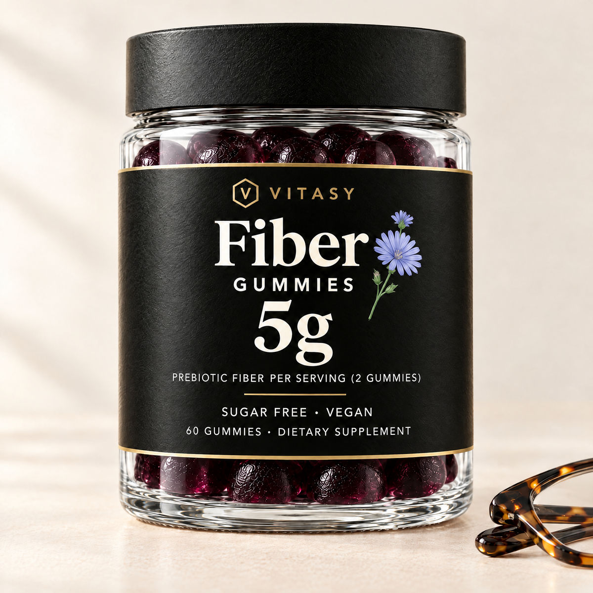Vitasy Fiber Gummies jar, Cherry flavor