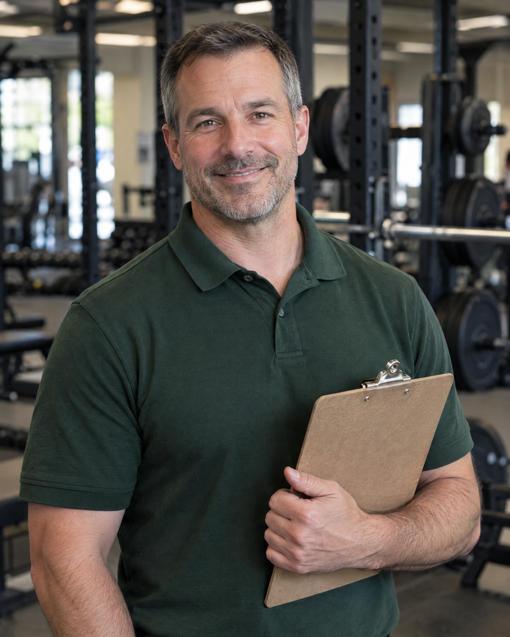 Strength coach in a gym