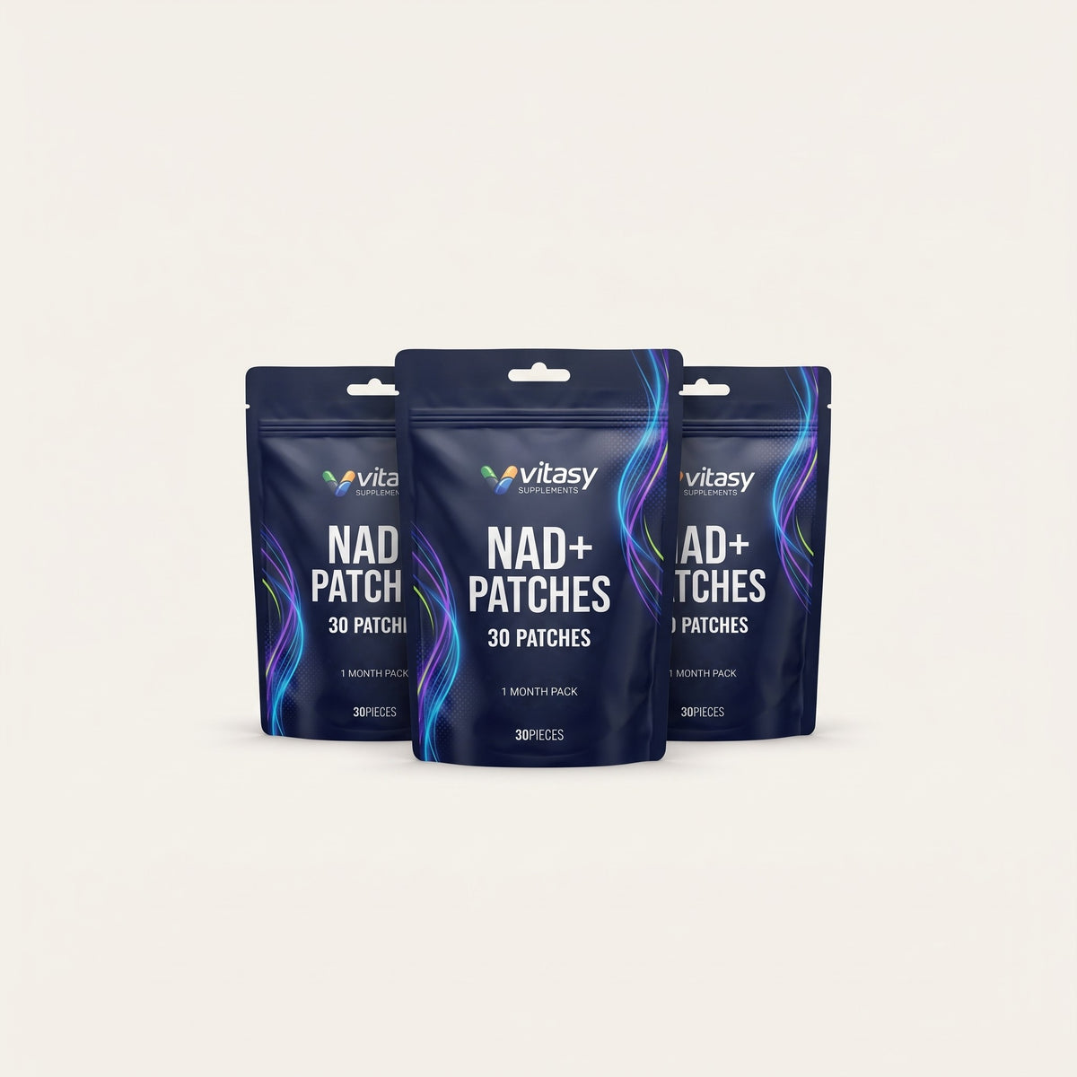 Three pouches of Vitasy NAD+ Patches