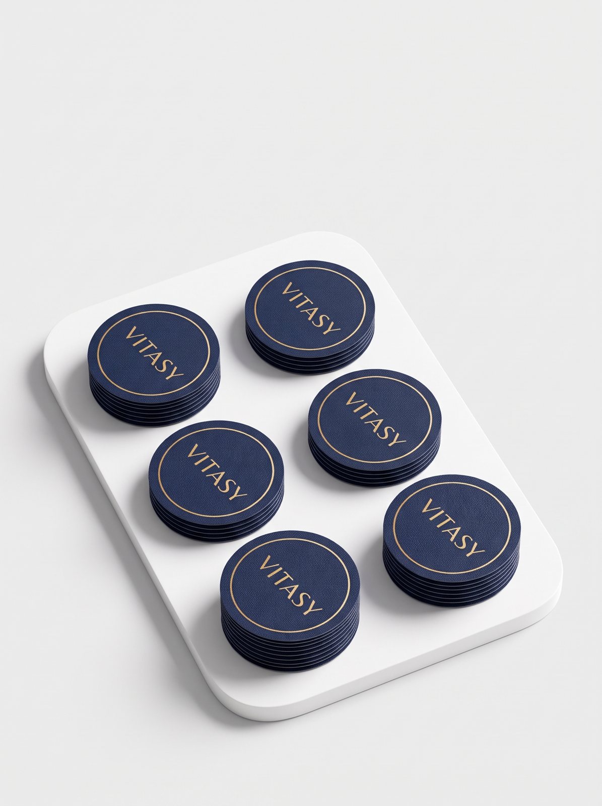 Card with 30 navy Vitasy NAD+ patches, a one-month pack