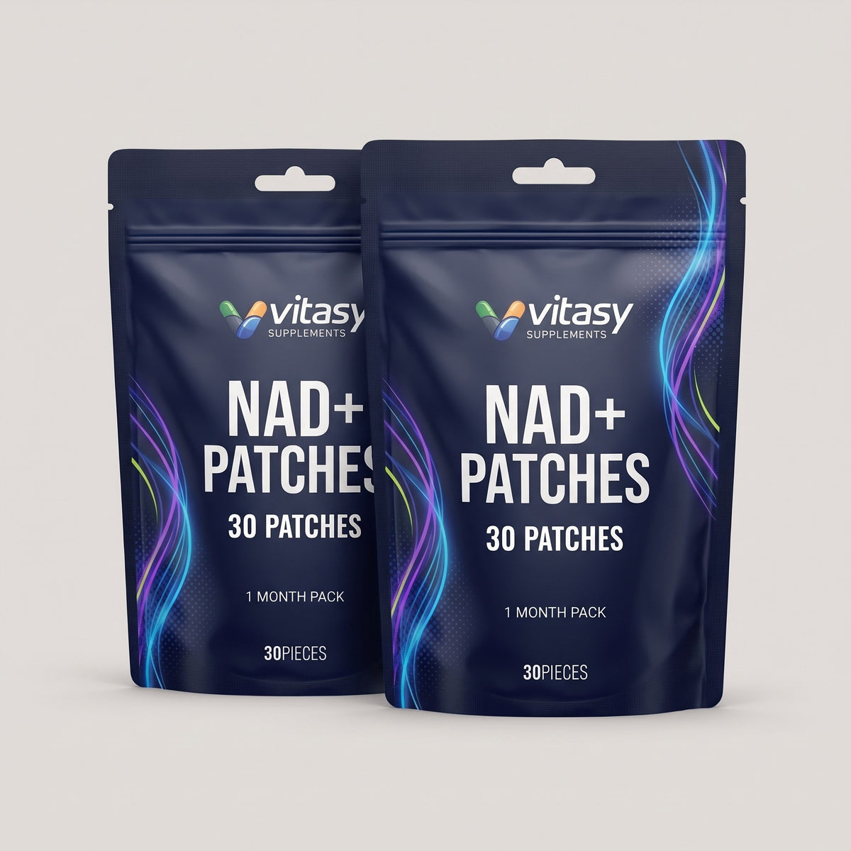 Two Vitasy NAD+ Patches pouches