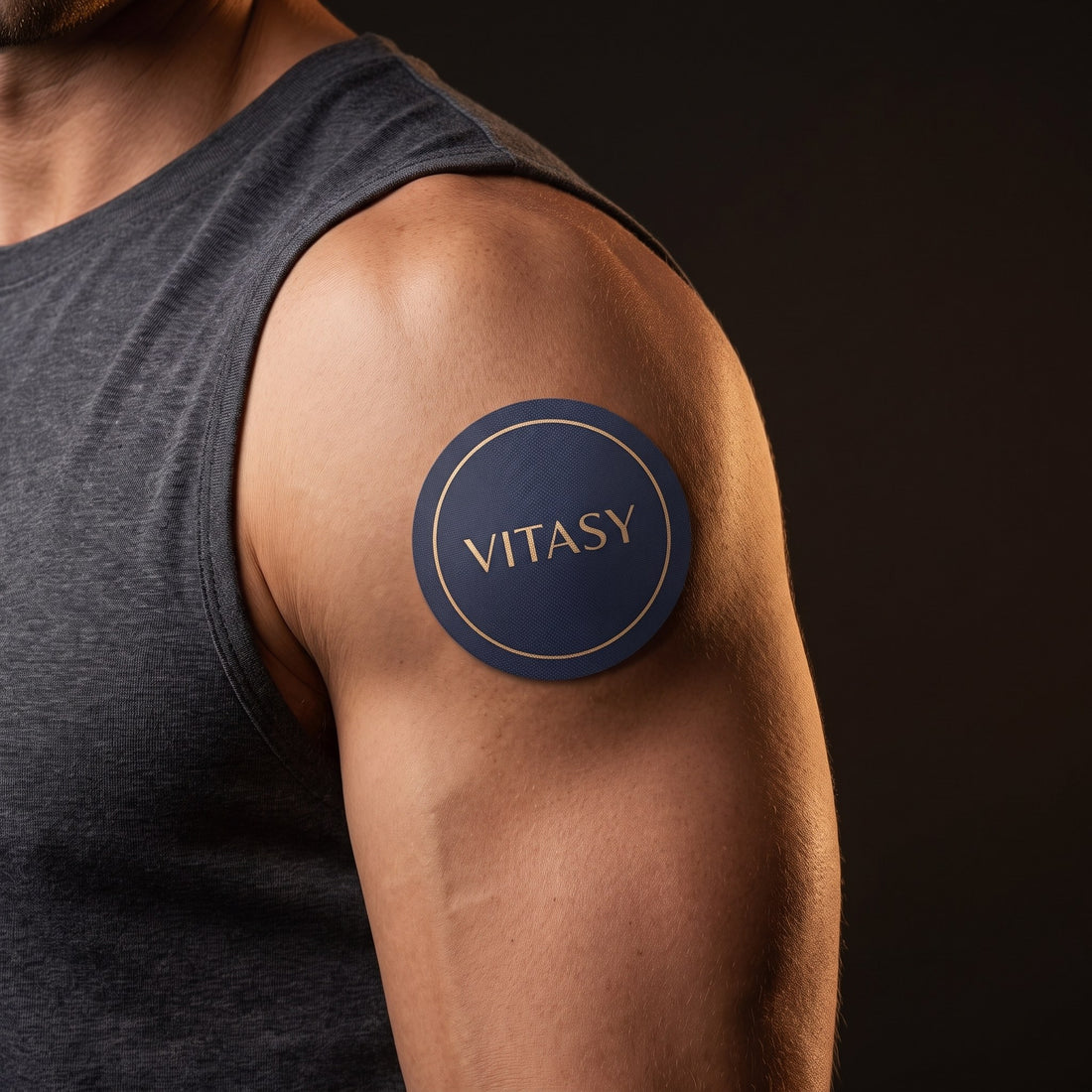 Vitasy NAD+ patch worn on the upper arm