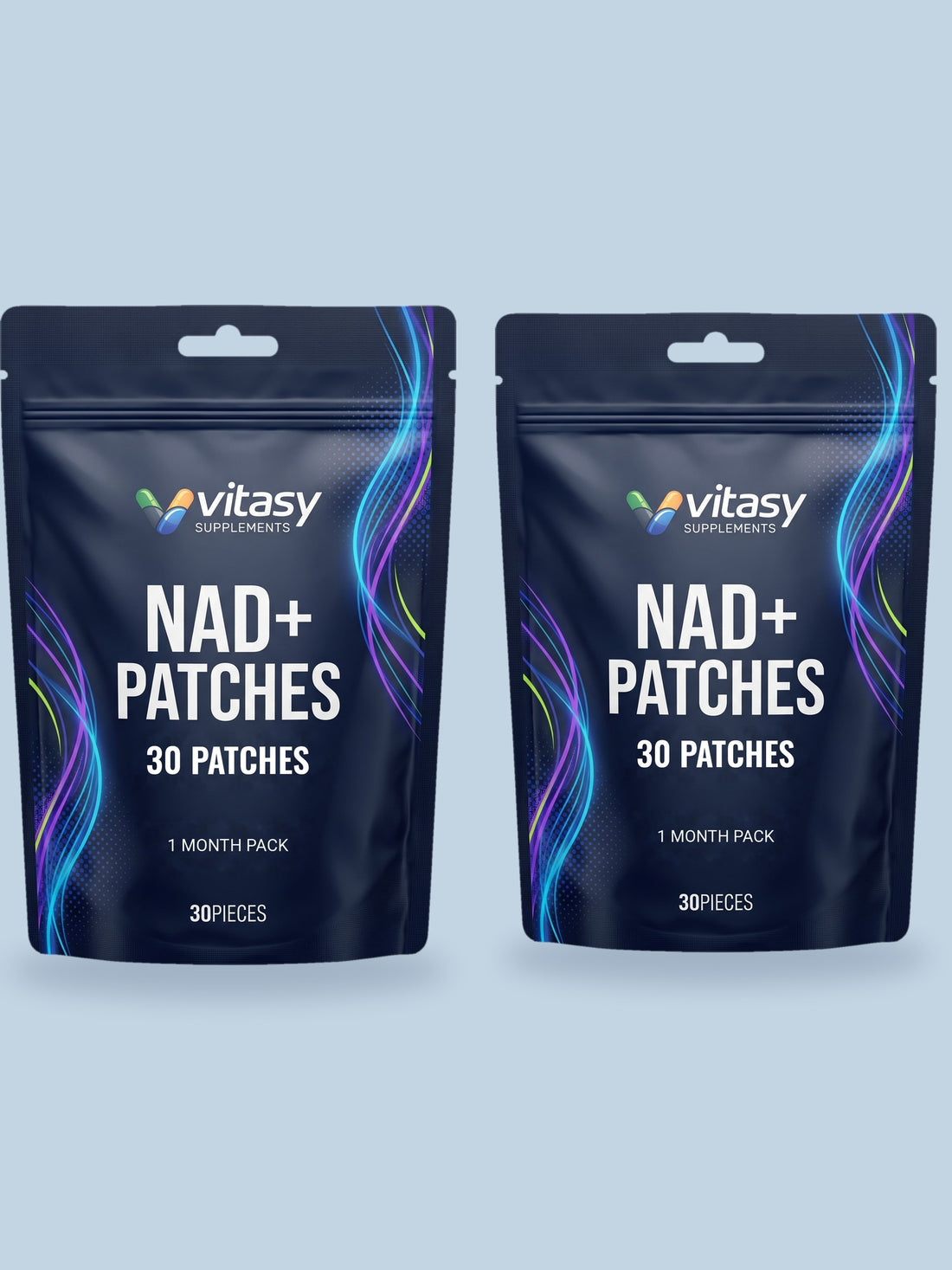 Two pouches of Vitasy NAD+ Patches