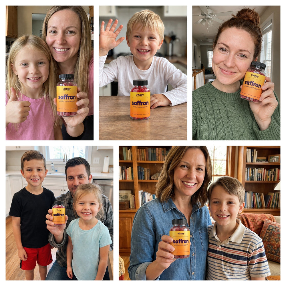 Families with Vitasy Saffron Gummies in everyday moments