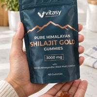 Gummies poured from the pouch into a hand