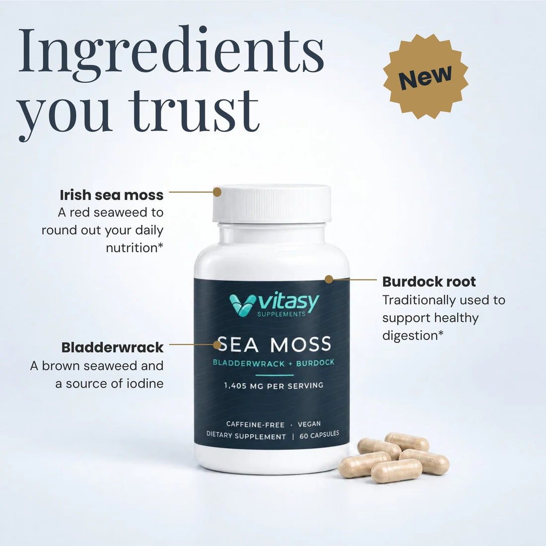 Ingredients you trust: Irish sea moss, bladderwrack and burdock root