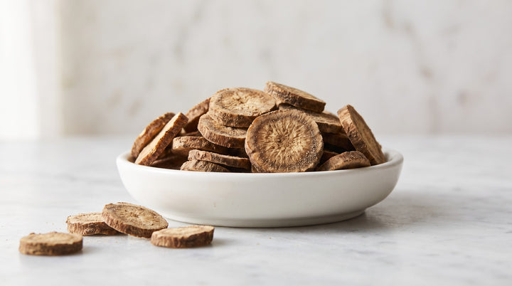 Dried burdock root slices