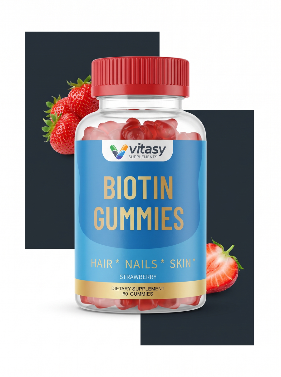 Biotin Gummies v1 - Gallery Image 1 - 01-hero-strawberry