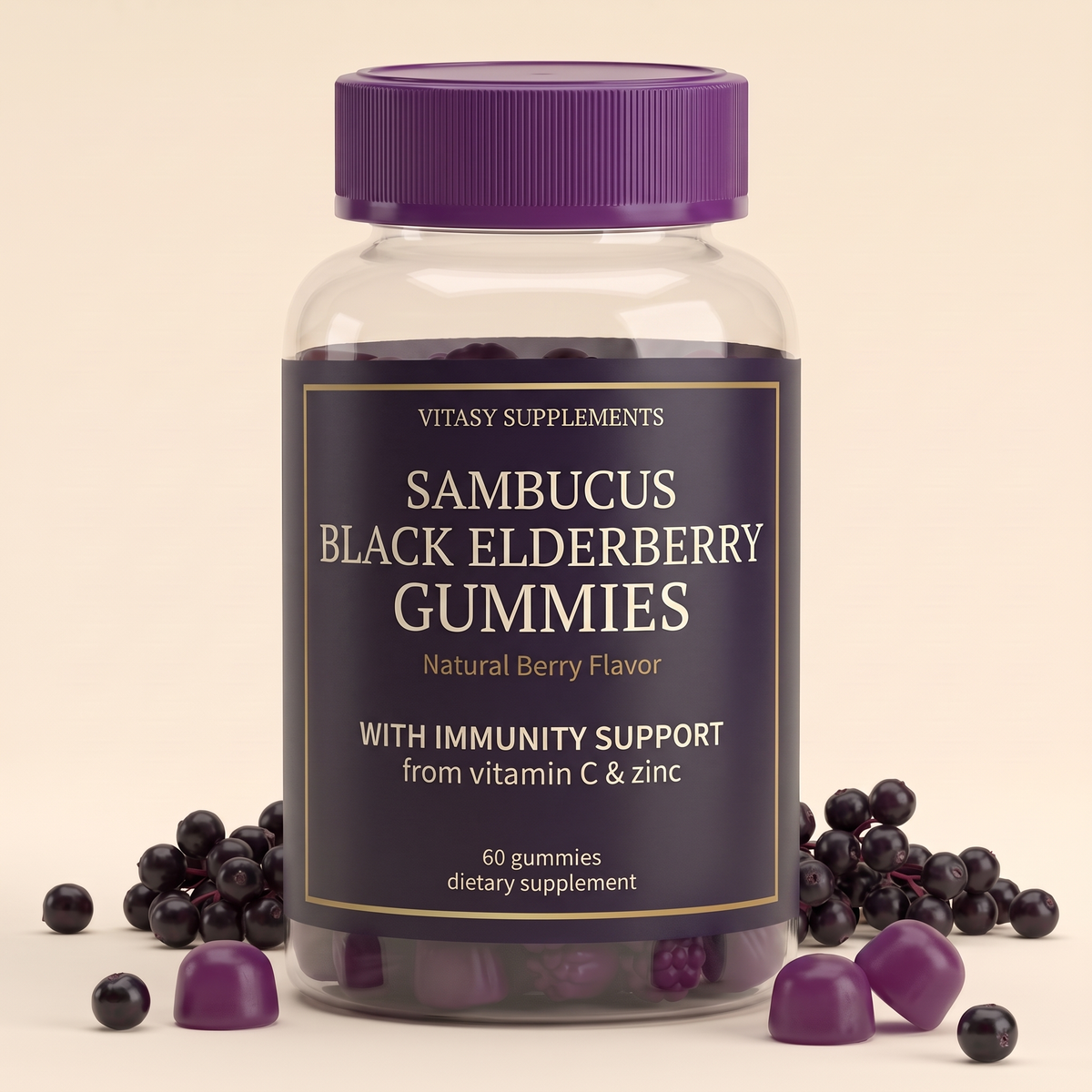 Elderberry Gummies - Natural Berry Flavor product hero