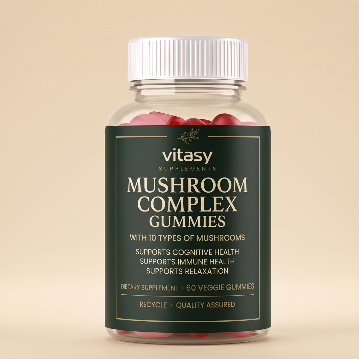 Mushroom Gummies v6 Strawberry Vitasy packshot