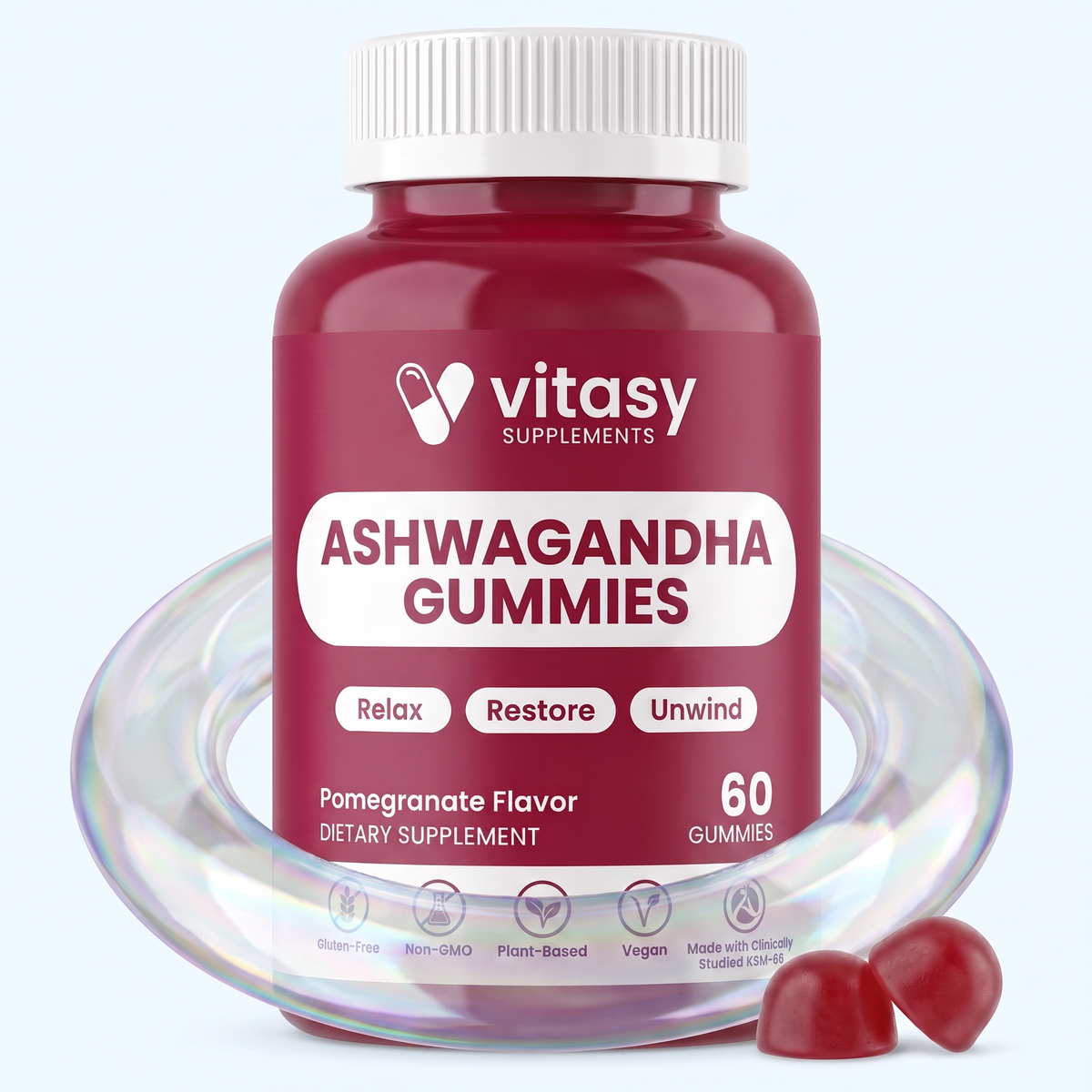 Ashwaganda Gummies v4 - Pomegranate Gallery 1