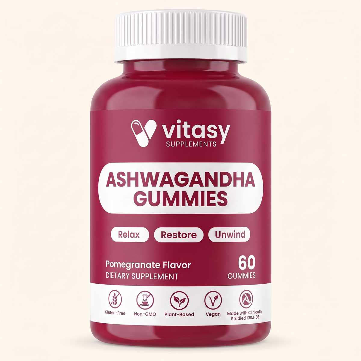 Ashwaganda Gummies v8 - Pomegranate Gallery Image 1 Hero