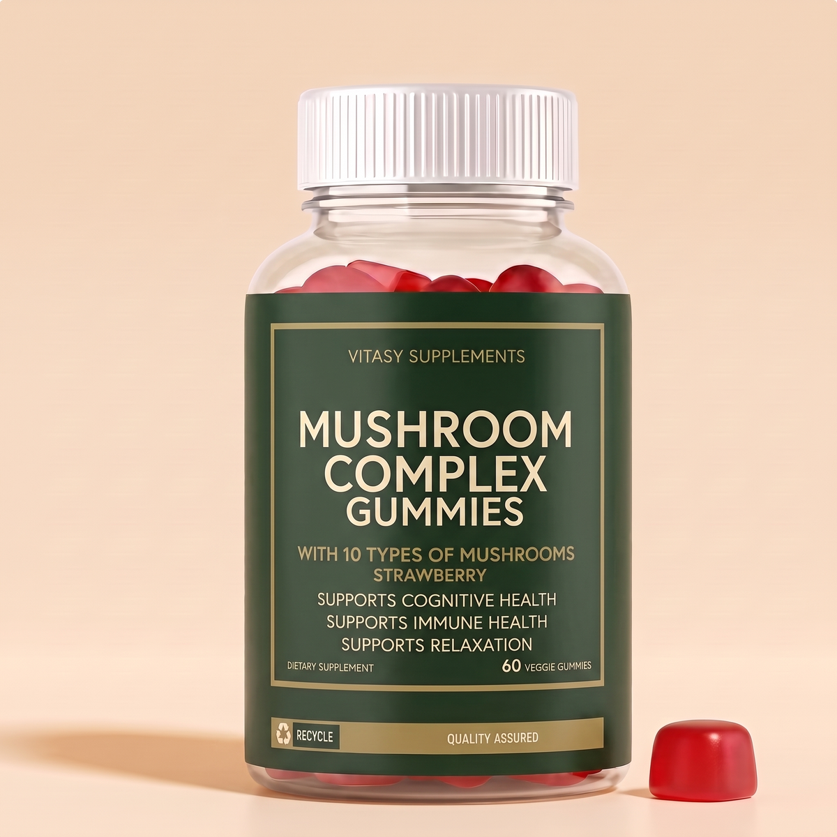 Mushroom Gummies Strawberry Vitasy packshot