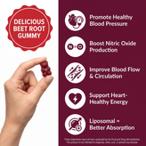 Beet Root Gummies Without the Sour Shot - Chewable Beet Root, Apple Cider Vinegar & Pomegranate with Folate & B12 image 2