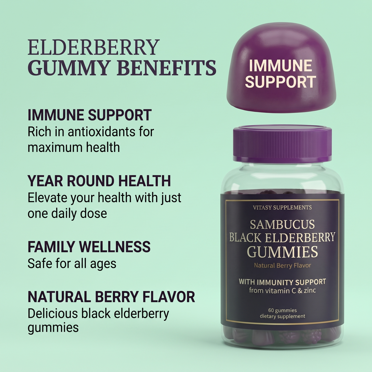Elderberry Gummies v6 - Benefits infographic