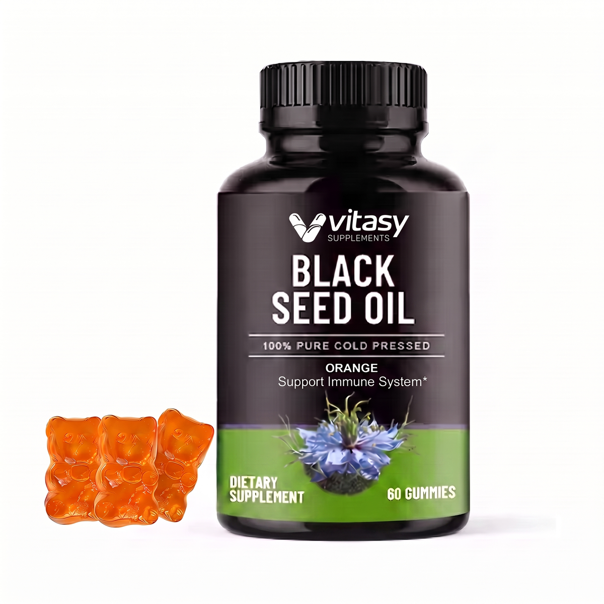 Black seed oil Gummies v2 - Gallery Image 2 Orange