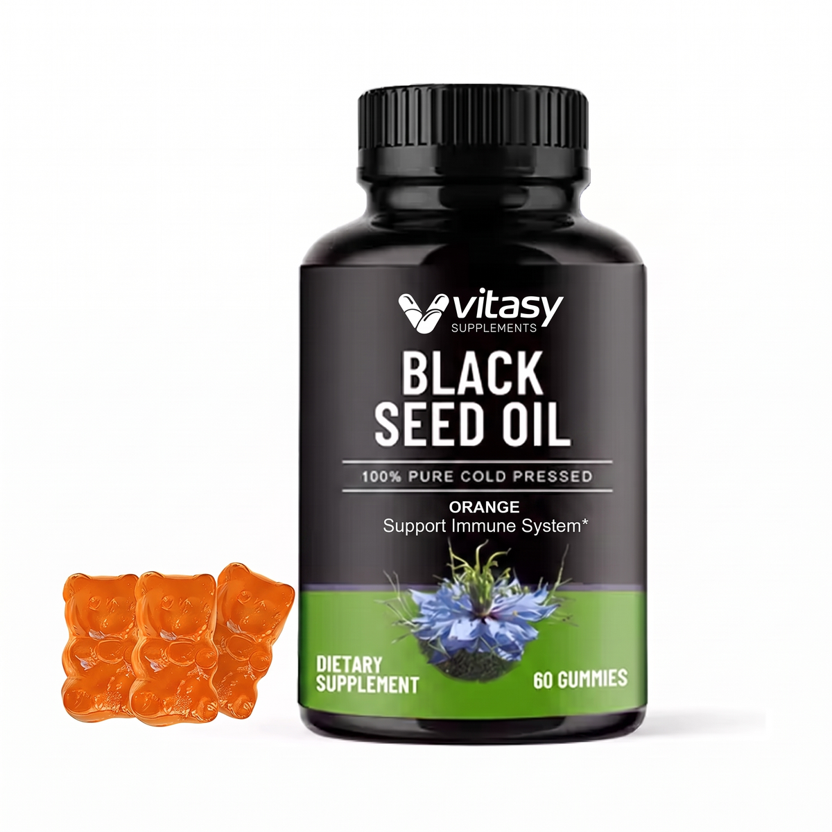 Black seed oil Gummies v4 - Gallery Image 2 Orange