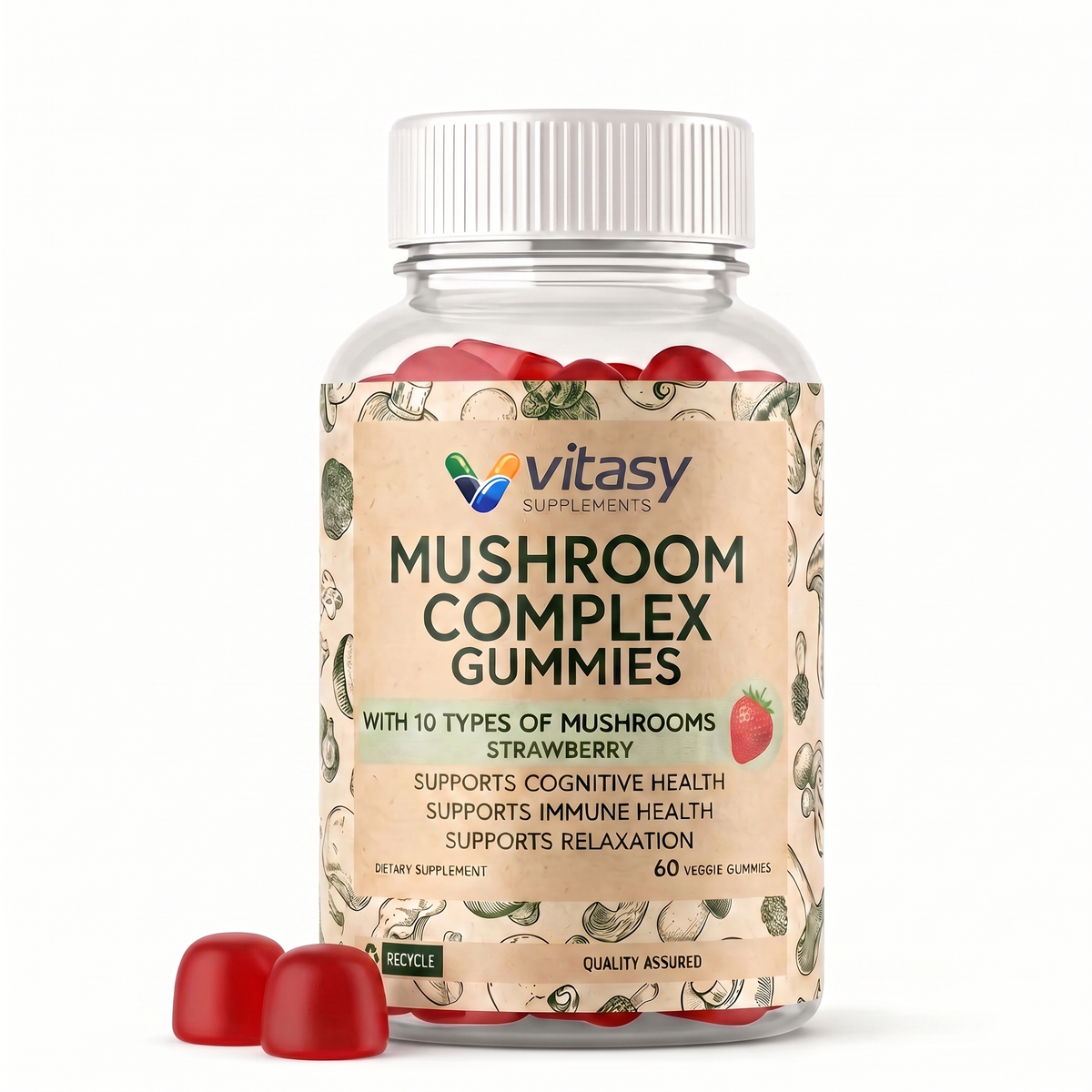 Mushroom Gummies v1 - 02 product and gummies