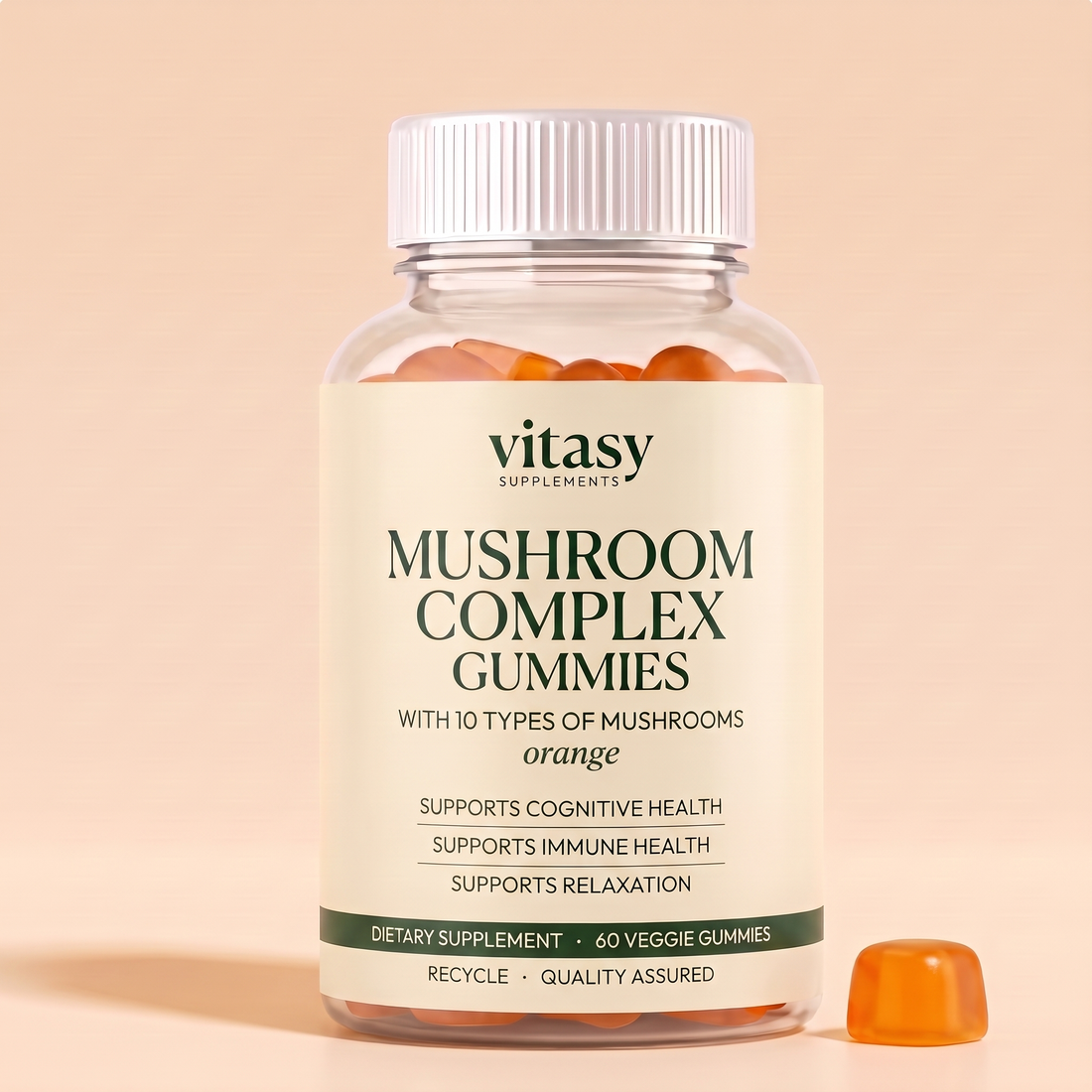 Mushroom Gummies v8 Orange Vitasy packshot