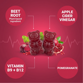 Beet Root Gummies Without the Sour Shot - Chewable Beet Root, Apple Cider Vinegar & Pomegranate with Folate & B12 image 3