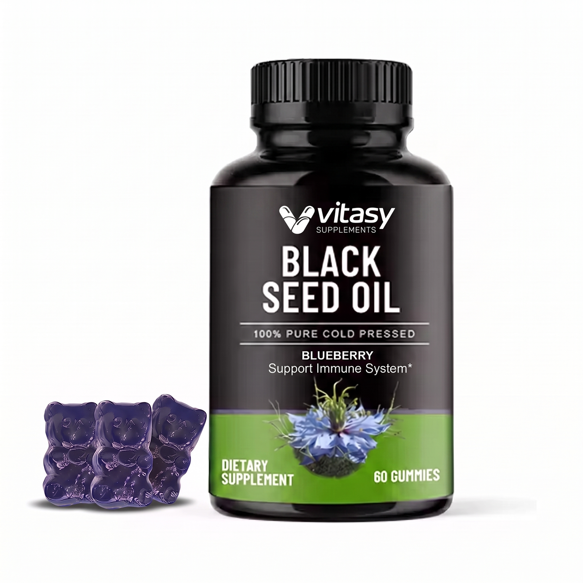 Black seed oil Gummies v2 - Gallery Image 3 Blueberry
