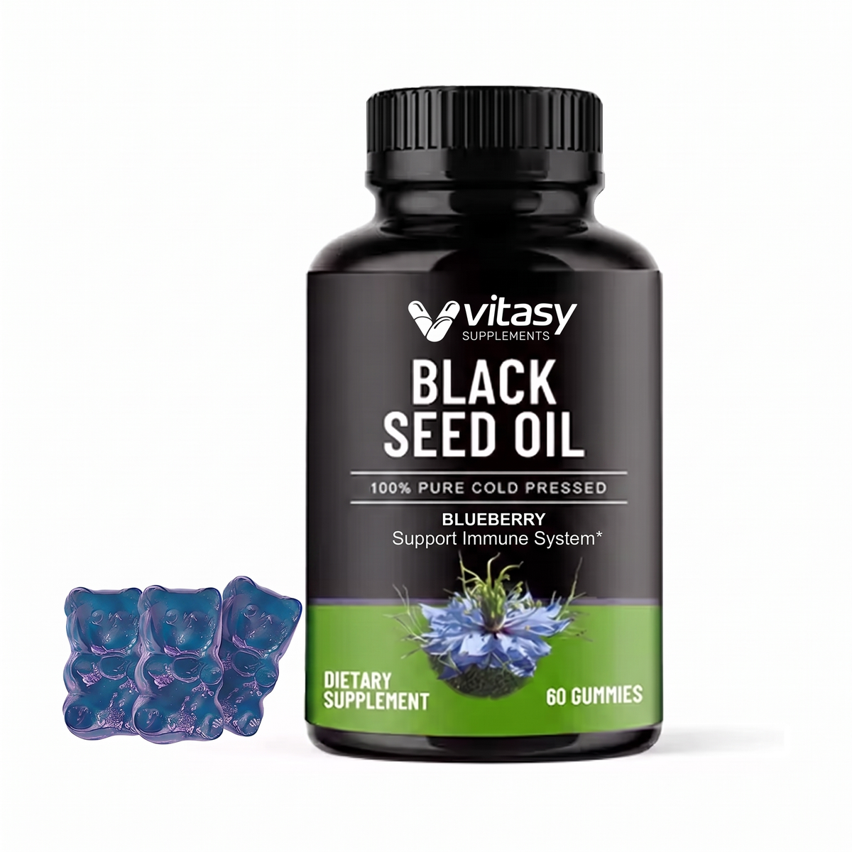 Black seed oil Gummies v4 - Gallery Image 3 Blueberry