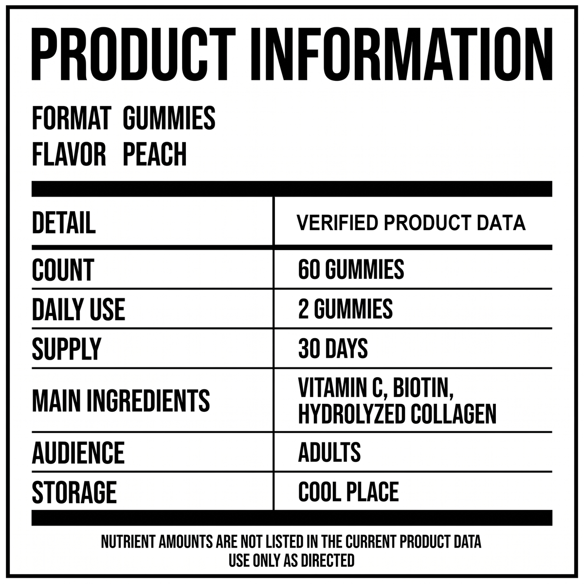 Collagen Gummies v8 - Product information