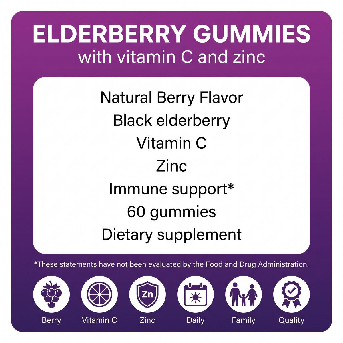 Elderberry Gummies v8 - Product information panel