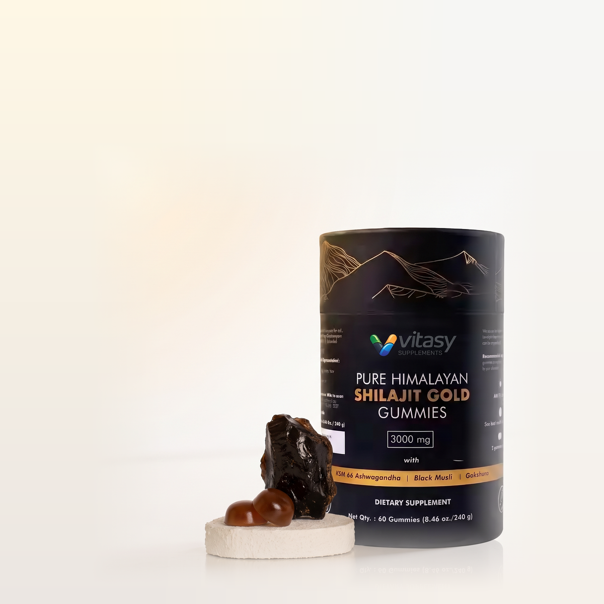 Shilajit Gummies v4 - 03 Pack + Product-Form/Mineral Studio Still