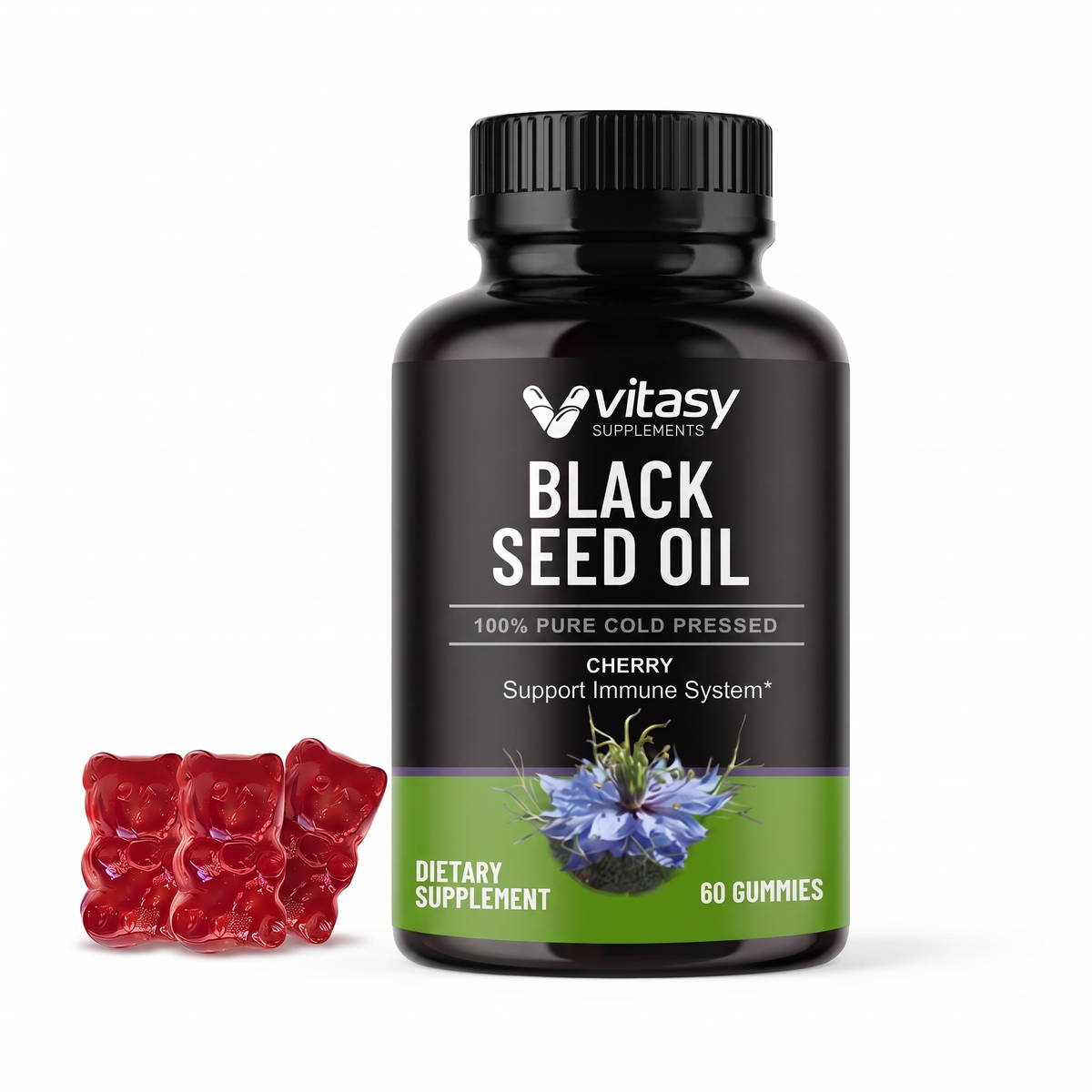 Black seed oil Gummies v3 - Gallery Image 4 Cherry