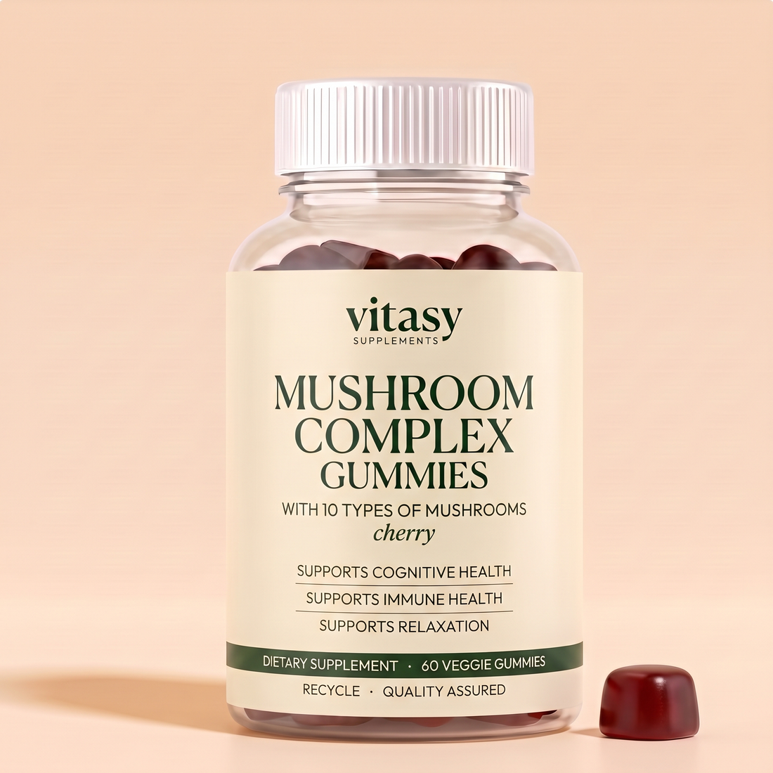 Mushroom Gummies v8 Cherry Vitasy packshot