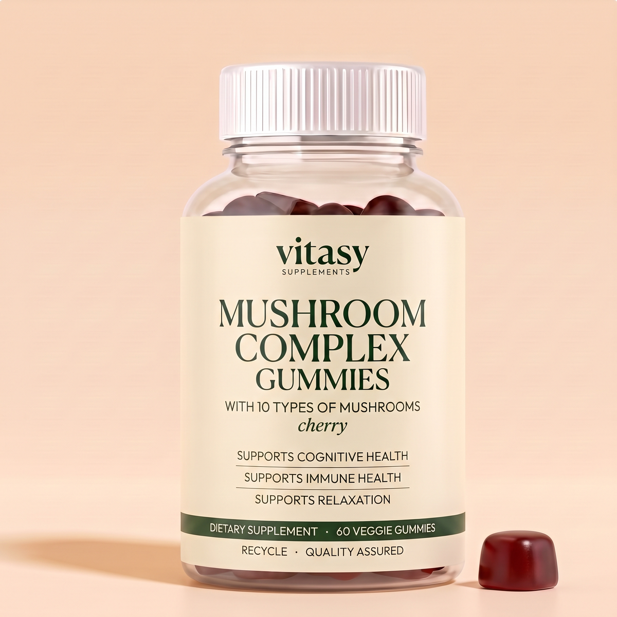 Mushroom Gummies v8 Cherry Vitasy packshot