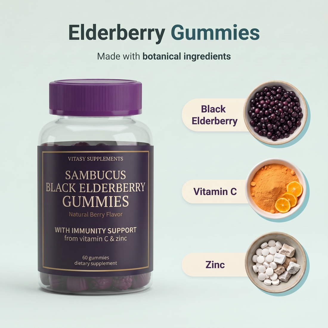 Elderberry Gummies v5 - Made with botanical ingredients