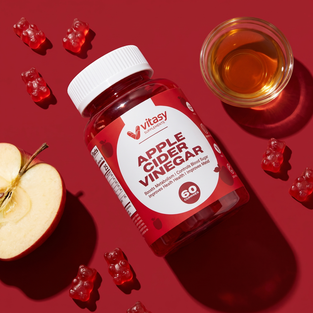 Apple cider vinegar Gummies v1 - Product still life