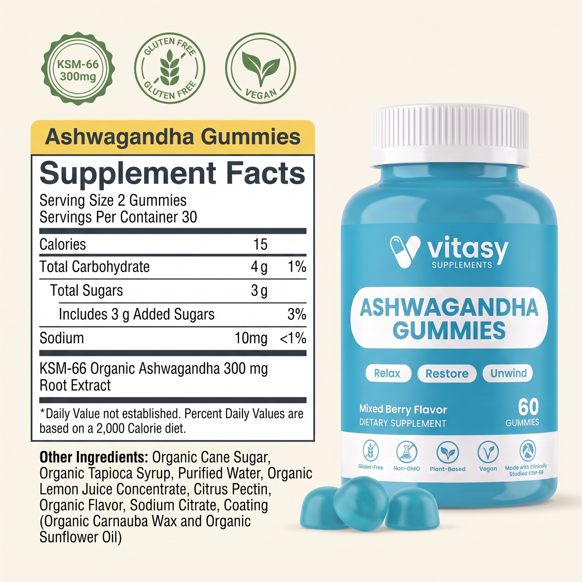 Ashwaganda Gummies v11 - Gallery Image 06 Supplement Facts