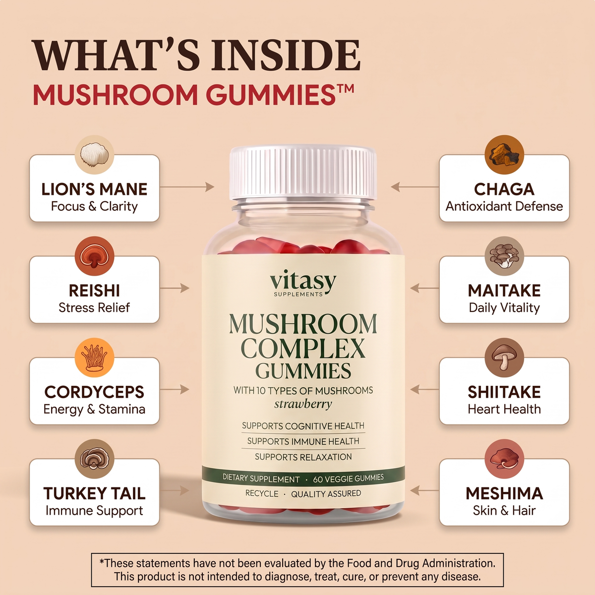 Mushroom Gummies v8 - What is inside 10 mushroom callouts