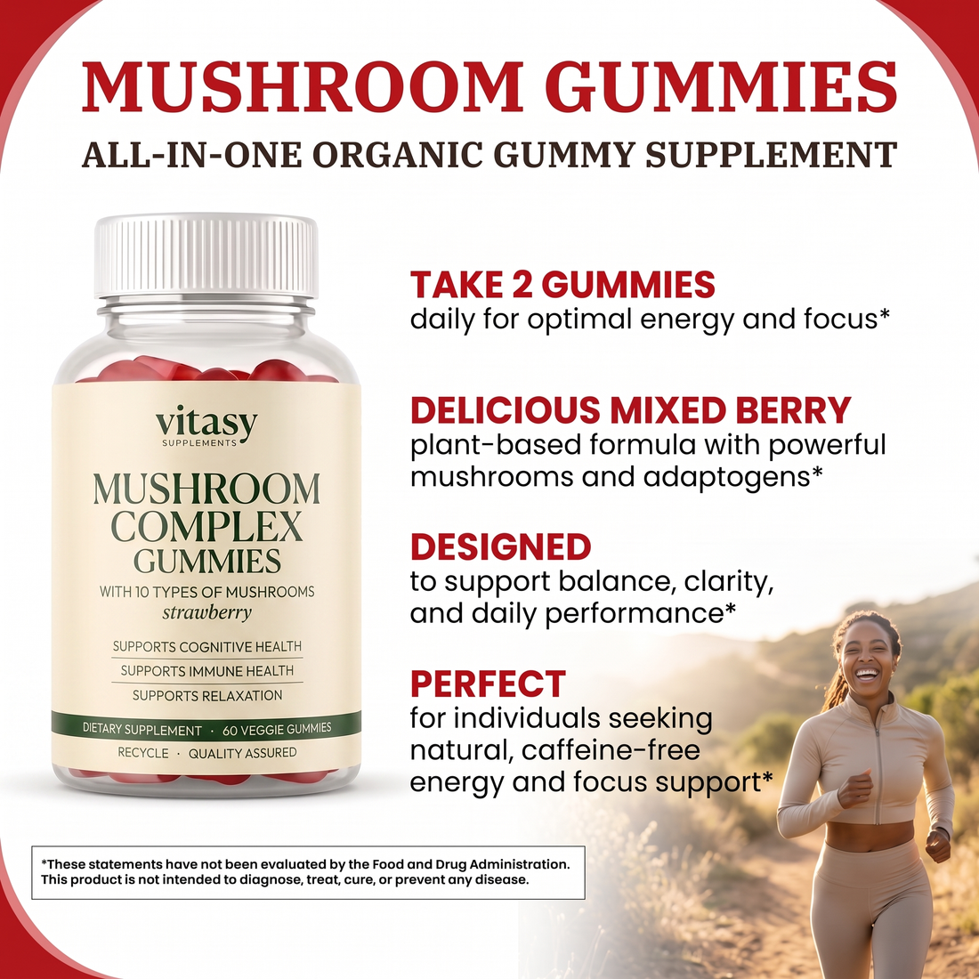 Mushroom Gummies v8 - 4 daily claims with lifestyle
