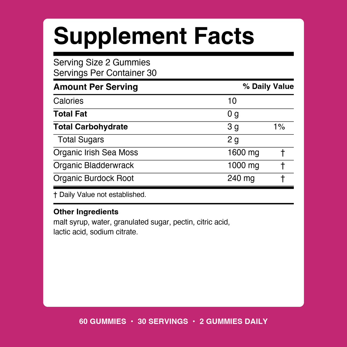 Sea Moss Gummies v3 - 09 Supplement Facts