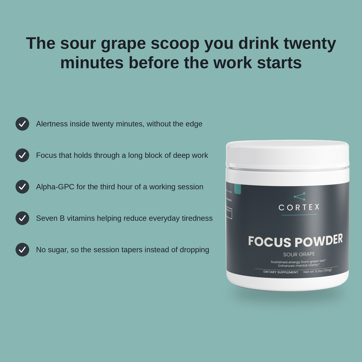 CORTEX Focus Powder sour grape - the five reasons people love it (v3)