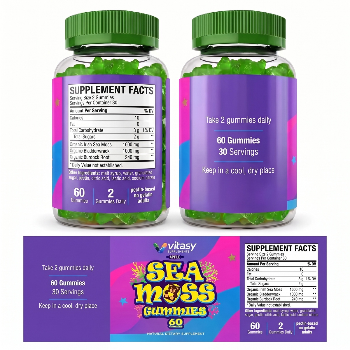 Sea Moss Gummies v4 - 14 Back And Facts