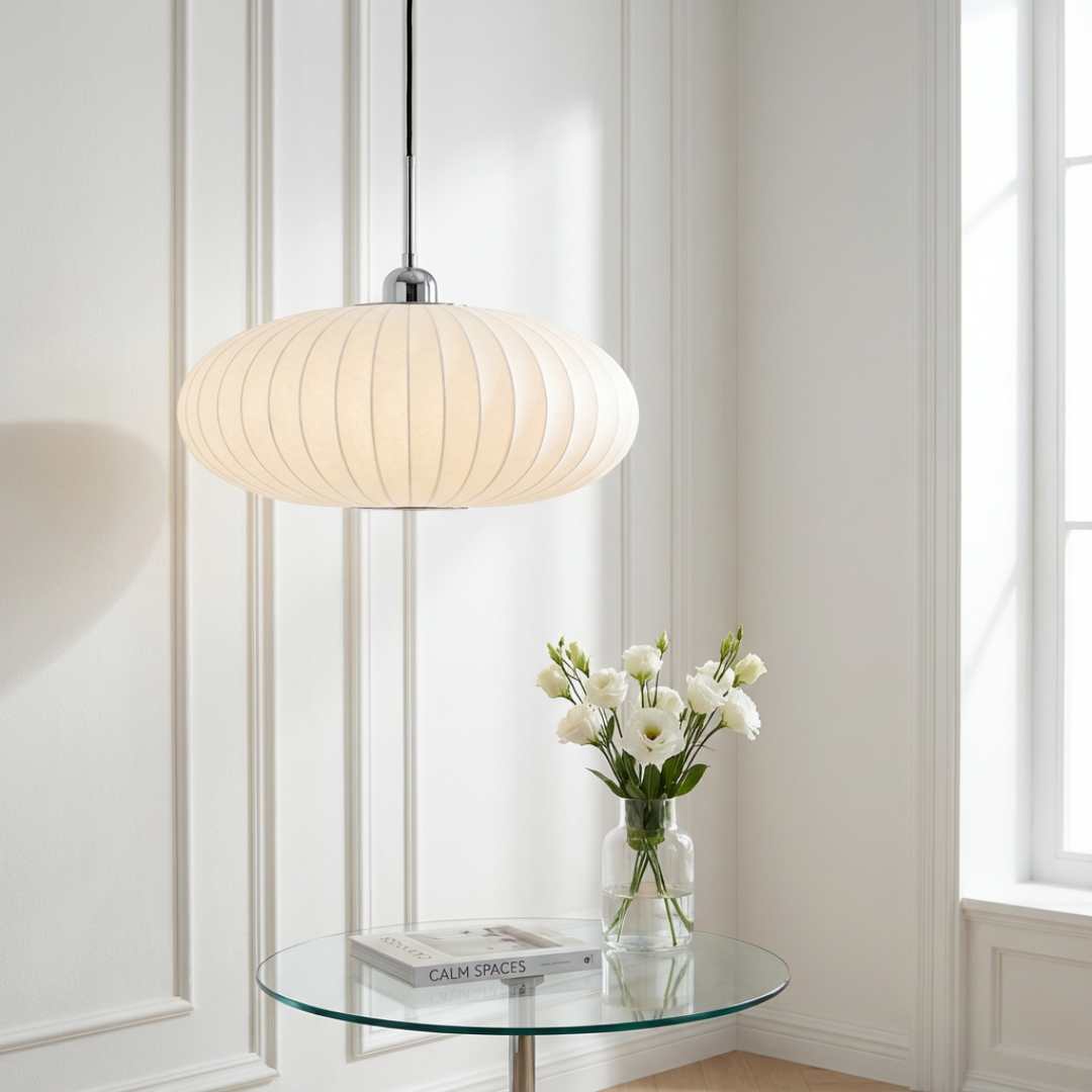 Pendant Light | Ribbed Oval Design